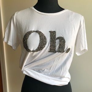 H&M Womens "Oh" Graphic T-Shirt, Sz S